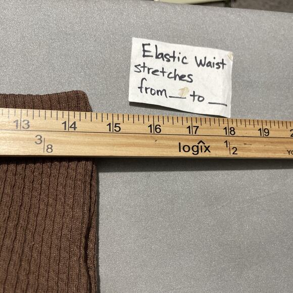 American Eagle Knit Pants Size Large Mocha Brown Pull On Flare Leg Yoga Comfort - Picture 10 of 14